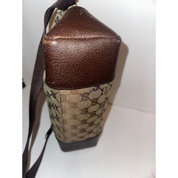 Gucci GG Monogram Canvas Leather Shoulder Bag Made in Italy Authentic Pre-Owned - Picture 4 of 14